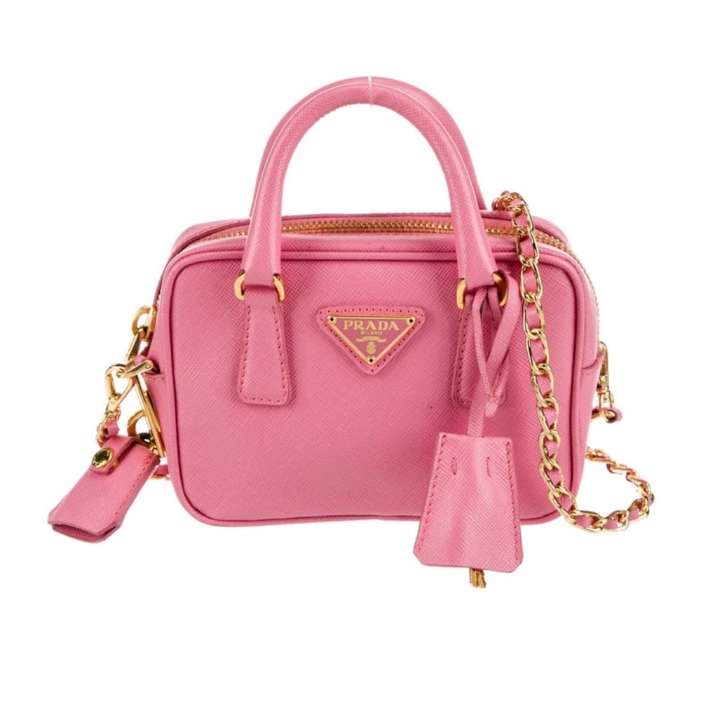 Prada Pink Saffiano Leather Mini Bag